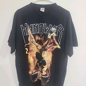 NWOT MANOWAR XL SHIRT HEAVY METAL FRAZETTA WEBSITE VINTAGE BLACK